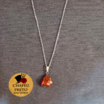 Colar em Aço com Âmbar