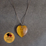 Colar com Coração Olho de Tigre